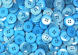 Pack of 10 - Aqua Blue - Pattern 7 - 25mm - Pearlised Resin Buttons