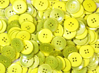 Pack of 5 - Yellow - Pattern 7 - 25mm - Pearlised Resin Buttons