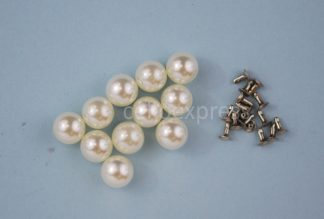 Pack of 10 - 10mm White Pearl Ball Rivet Studs For Embellishing and Decoration