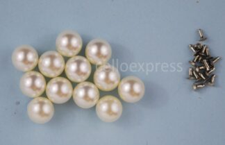 Pack of 10 - 12mm White Pearl Ball Rivet Studs For Embellishing and Decoration