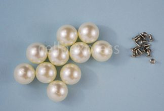 Pack of 10 - 16mm White Pearl Ball Rivet Studs For Embellishing and Decoration