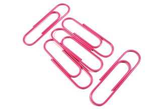 Pack of 10 - Pink Giant Coloured Metal Paperclips 9.5cm / 3.75"
