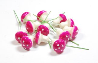 Mini Mushrooms/Toadstools (Pink) - Florist Accessories