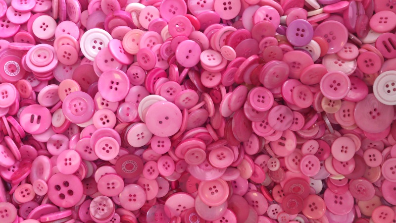 Pack of 250g - TINY PINK - Mixed Sizes of Various Tiny Pink Buttons