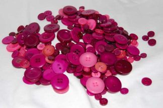 Pack of 100g - PINK & PLUM Buttons - Mixed Sizes 11mm to 25mm