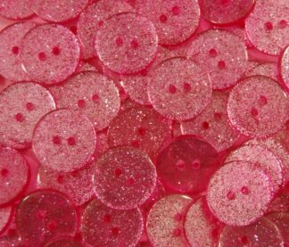 13mm Pink Round Glitter Buttons