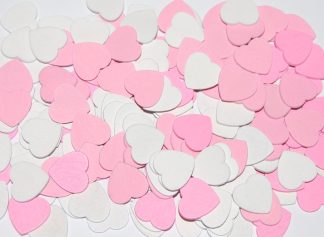 18mm Pink & White Mini Loveheart