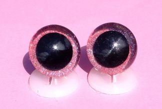 30mm Pink 3D Glitter Sparkle Eyes with Plastic Backs