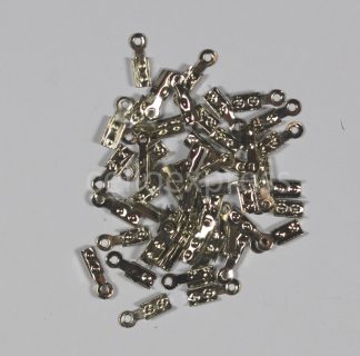 8.5mm x 2mm Platinum Cord Ends - Pack of 50