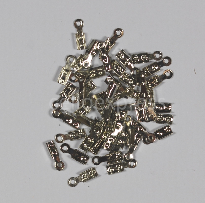 8.5mm x 2mm Platinum Cord Ends - Pack of 50
