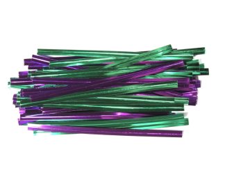 3"/8cm Purple & Green Mix Twist Ties