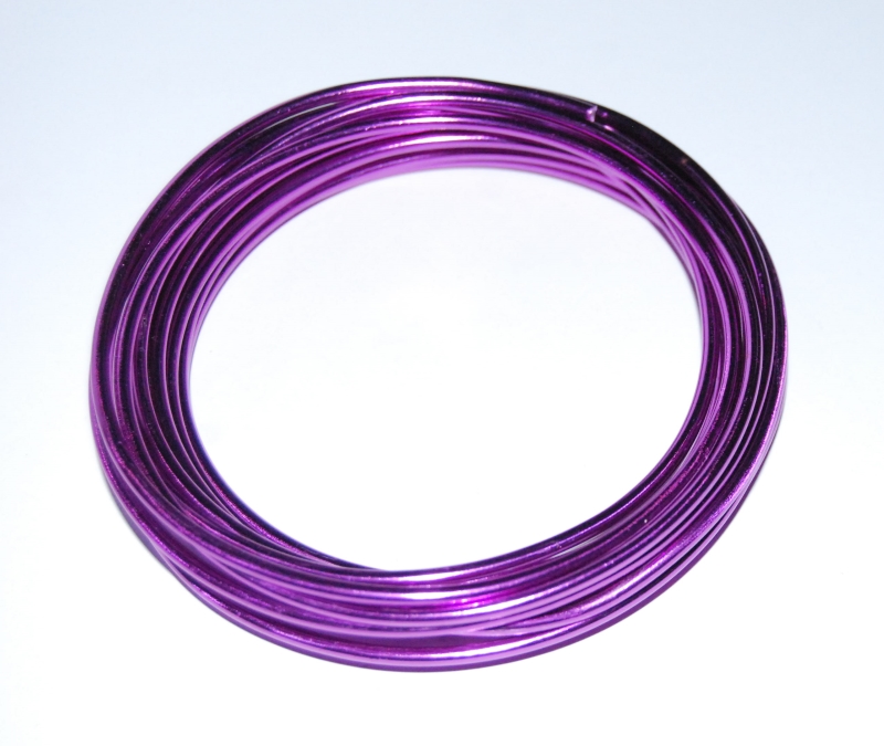 Pack of 1 - Purple 3mm x 5m Aluminium Wire