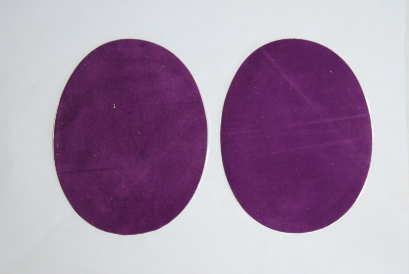 Pack of 2 Pairs - Purple Iron On Elbow Patches - 140mm x 110mm