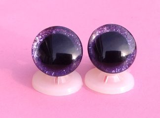 12mm Purple 3D Glitter Sparkle Eyes with Plastic Backs