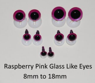 Raspberry Pink Glass Like Eyes