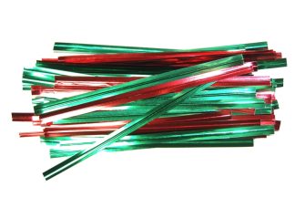 3"/8cm Red & Green Mix Twist Ties