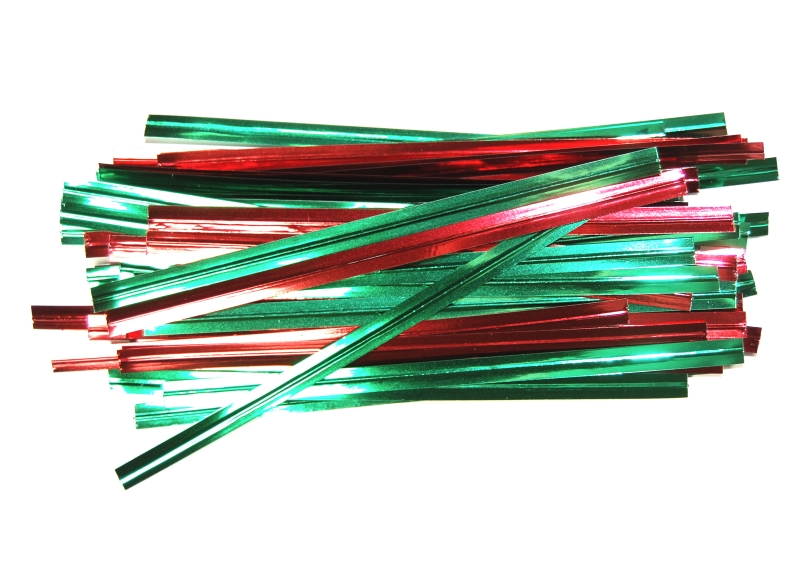 3"/8cm Red & Green Mix Twist Ties