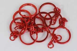 Pack of 10 - 25mm Red Double Loop Split Ring with Chains