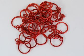 Pack of 100 - 25mm Red Double Loop Split Ring with Chains