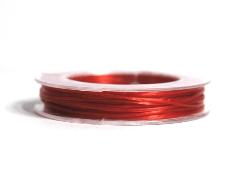 Pack of 1 Roll - 0.8mm x 10m Red Elastic Strong & Stretchy Beading Wire