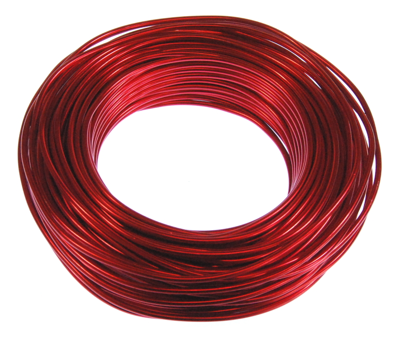 Pack of 1 - Red 3mm x 50m Aluminium Wire