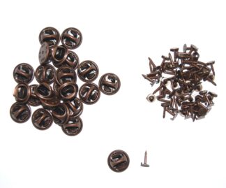 Red Copper Badge Pins & Backs