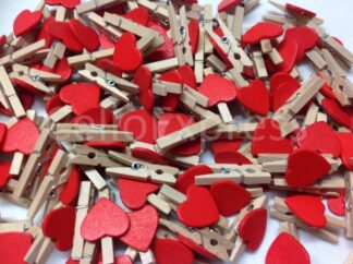 30mm Red Love Heart Pegs