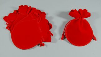 Red - Round Velvet Bags