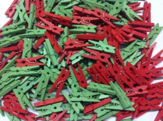35mm Red &Green Mini Wooden Pegs