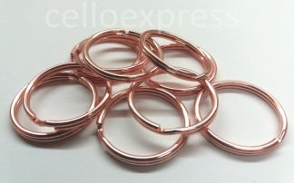 Pack of 10 - ROSE GOLD - 25mm Round - Double Loop Split Ring for Keyrings