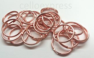 Pack of 50 - ROSE GOLD - 25mm Round - Double Loop Split Ring for Keyrings