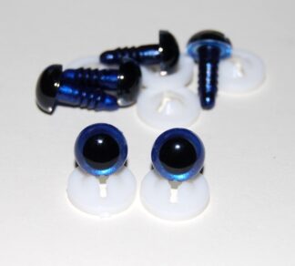 Pack of 3 Pairs - 10mm Royal Blue Glass Like Eyes with Plastic Backs
