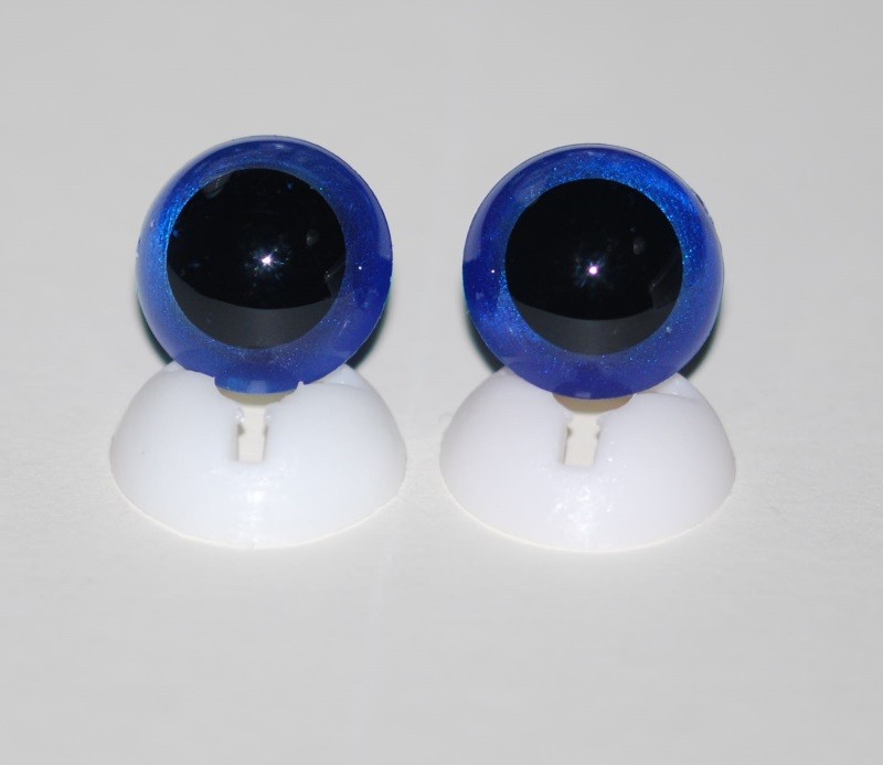 Pack of 1 Pair - 18mm Royal Blue Glass Like Eyes with Plastic Backs