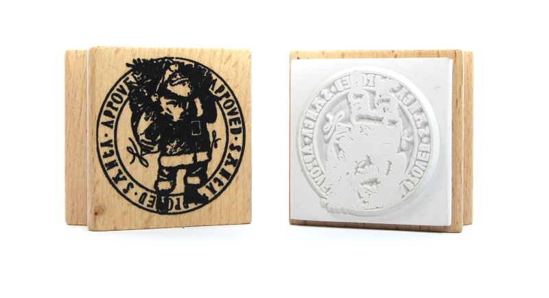 Santa Approved 2 Rubber Stamp - Wooden Ink Stampers