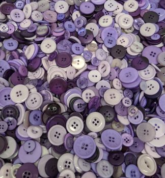 Pack of 100g - SHADES OF PURPLE Buttons - Mixed Sizes for Sewing and Crafting 11mm to 25mm
