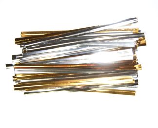 3"/8cm Silver & Gold Mix Twist Ties