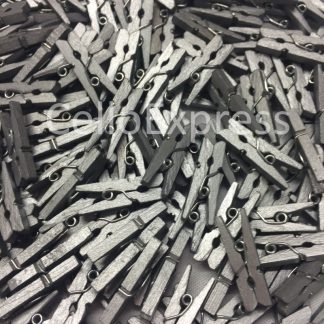 35mm Silver - Mini Wooden Craft Pegs