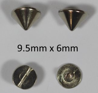 Pack of 10 - 9.5mmx6mm Silver Cone Rivets