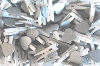 30mm Silver Loveheart White Pegs