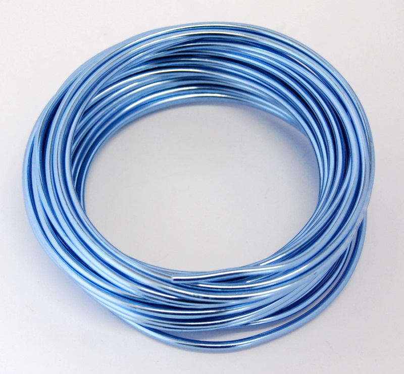 Pack of 1 - Sky Blue 3mm x 10m Aluminium Wire