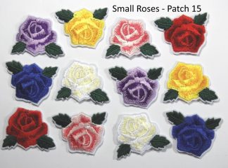 Small Roses Set of 12 (Patch 15) - Sew/Iron On Embroidered Patches