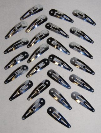 Pack of 50 - 70mm Silver Snap Hair Clip With Hole - Sleepy Bendies