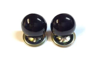 24mm Solid Black Eyes Metal Back