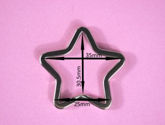 Pack of 10 - 25mm Star Shaped - SILVER Double Loop Split Ring