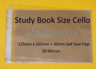 Study Book - 125mm x 165mm Cello Display Bag Self Seal