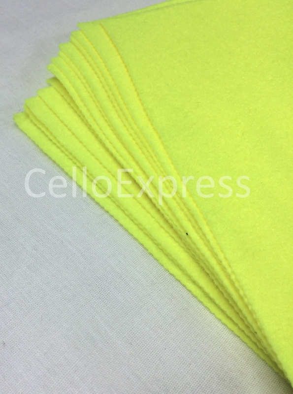 20 Sheets - Superbright Yellow - Self Adhesive - Craft Felt 9" Squares