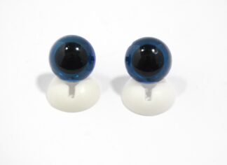 Pack of 1 Pair - 15mm BLUE Transparent Eyes with Plastic Backs