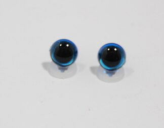 Pack of 1 Pair - 9mm BLUE Transparent Eyes with Plastic Backs