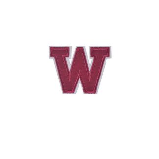 Pack of 2 Patches - W - Sew/Iron On Embroidered Patch