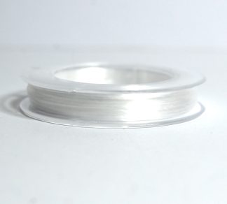 Pack of 1 Roll - 0.8mm x 10m White Elastic Strong & Stretchy Beading Wire